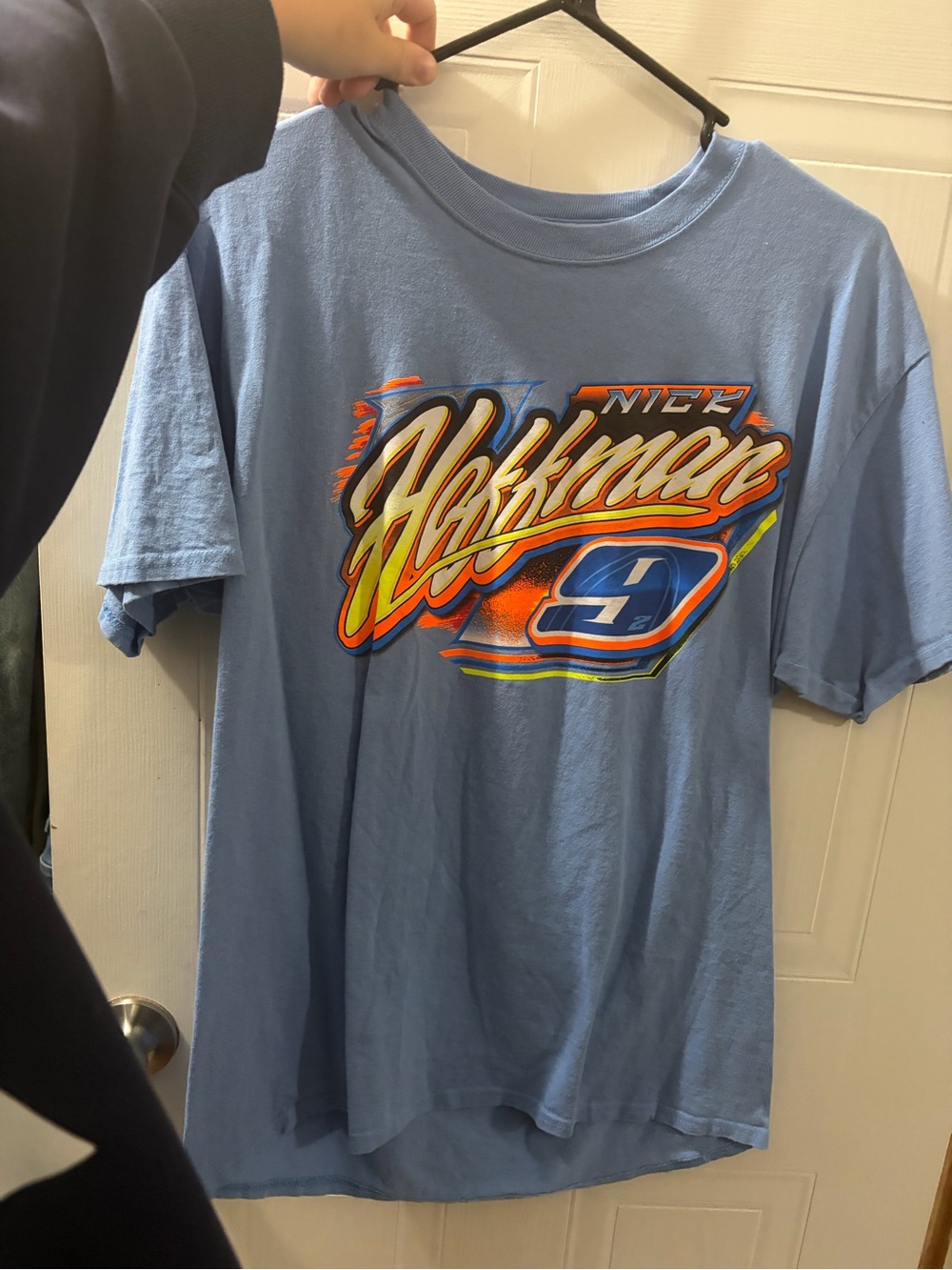 Light Blue Graphic 'Hoffman 9' Racing T-Shirt